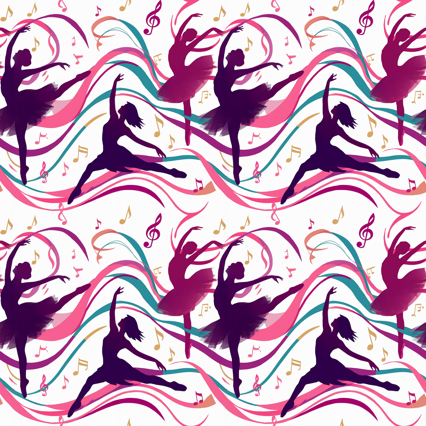 Tissu en coton Oeko-Tex – Motif Danseuses