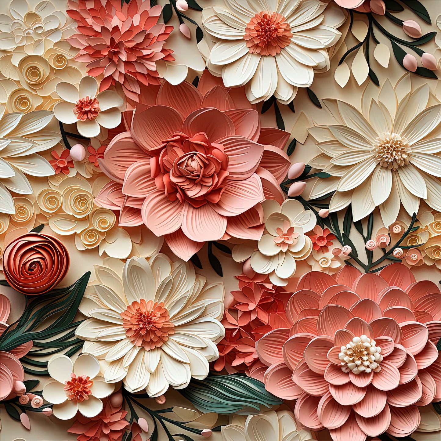 Tissu Fleurs Romantiques Oeko-Tex 100% Coton