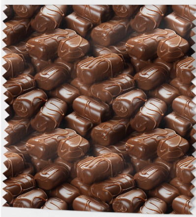 Tissu Chocolats Multicolores Oeko-Tex 100% Coton