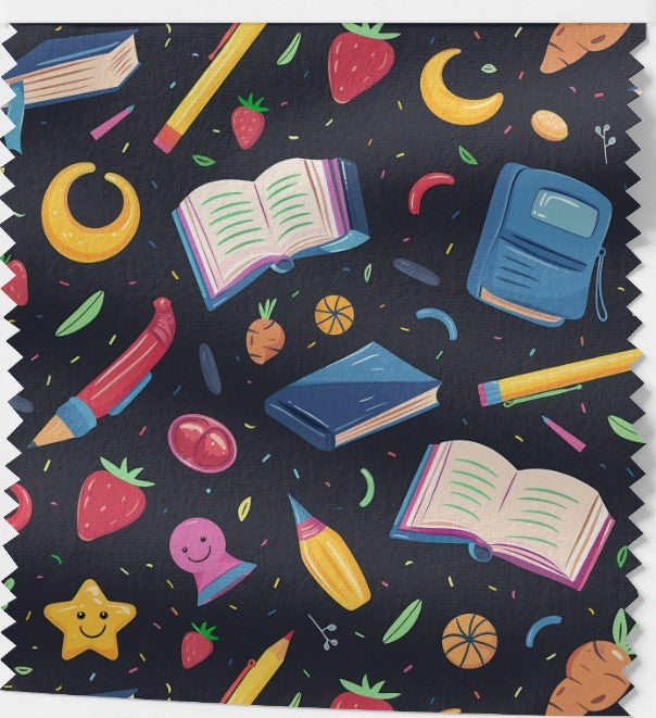 Tissu "Retour à l'École" – Coton et Certifié OEKOTEX