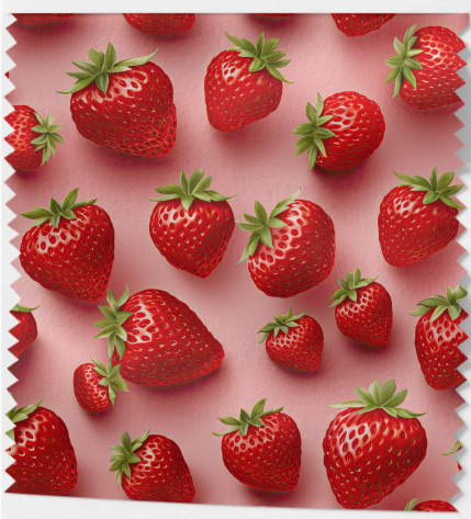 Tissu Fraises Réalistes