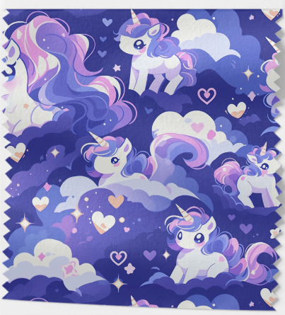 Tissu Enfant Licornes Magiques Oeko-Tex