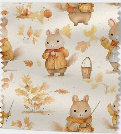 Tissus à Motifs Automnaux Animaux Coton 100% OEKOTEX