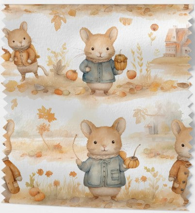 Tissus à Motifs Automnaux Animaux Coton 100% OEKOTEX