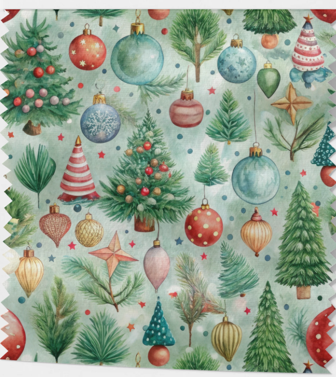 Tissu Coton OEKOTEX - Motifs de Noël Festifs