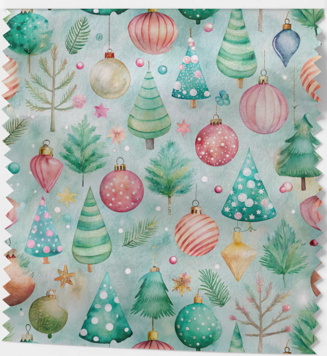 Tissu Coton OEKOTEX - Motifs de Noël Festifs