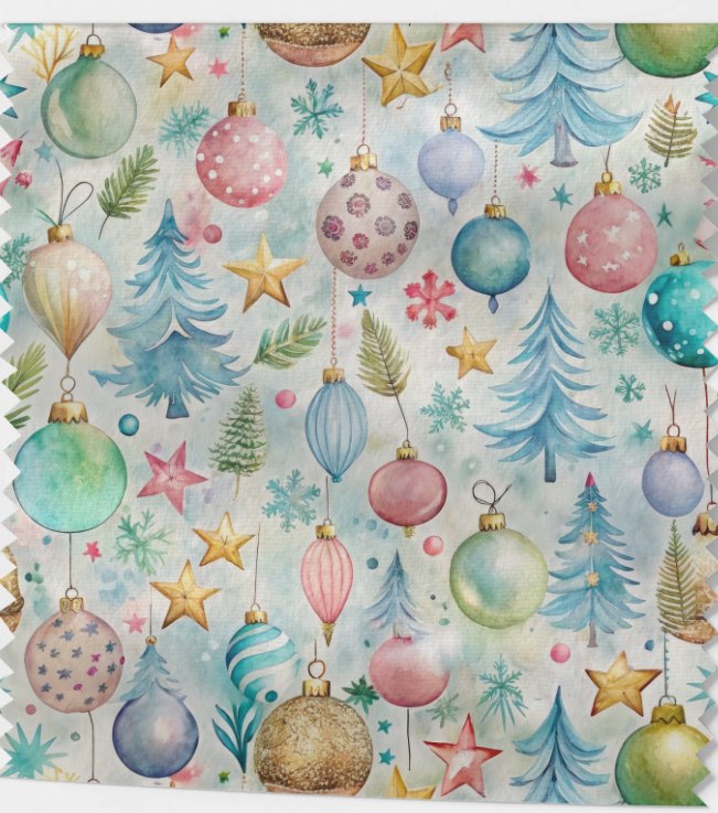 Tissu Coton OEKOTEX - Motifs de Noël Festifs
