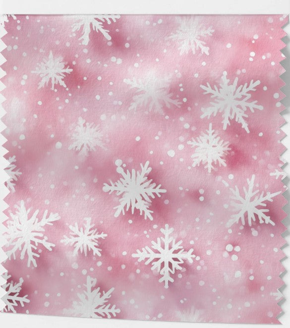 Tissu Coton OEKOTEX - Motifs de Noël en Rose Pastel