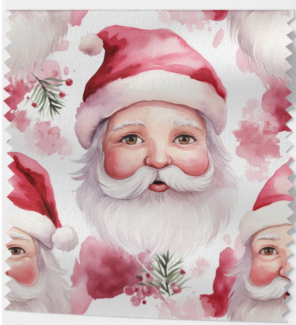 Tissu Coton OEKOTEX - Motifs de Noël en Rose Pastel