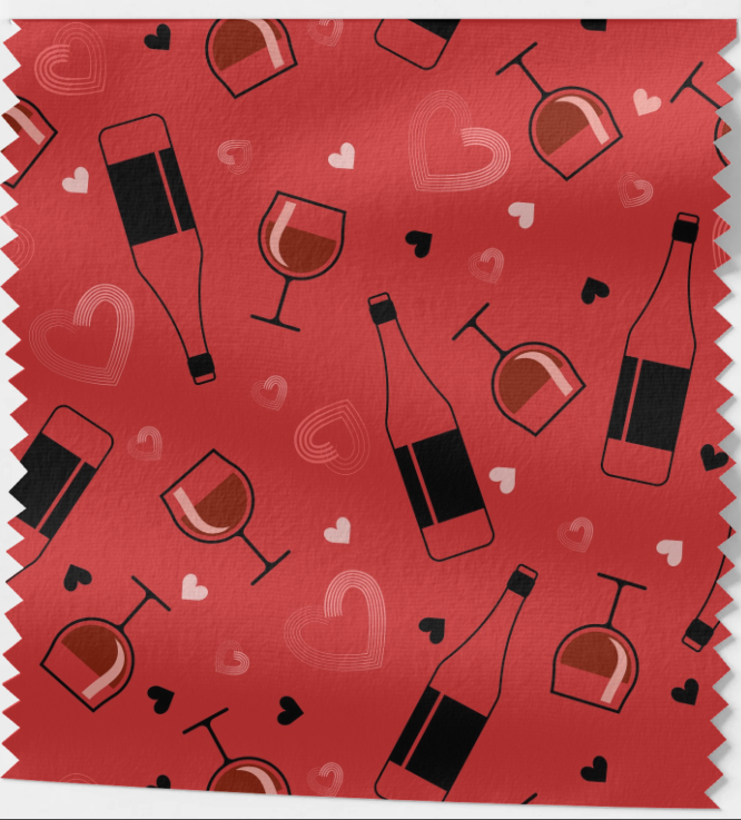 Tissu Écologique "Amour et Vin" – Vins et Cœurs