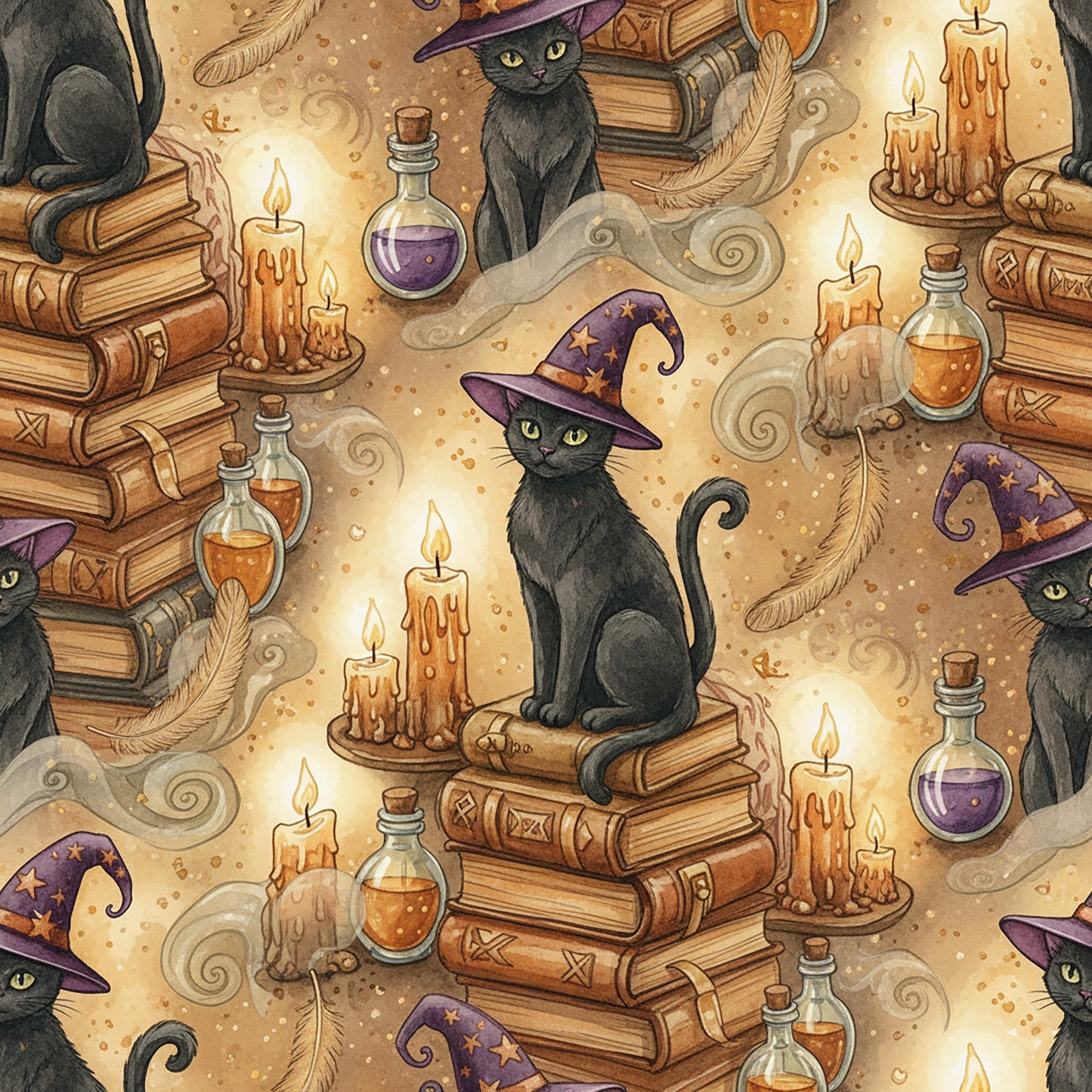 Tissu 100% coton OEKO-TEX – Collection "Animaux Enchanteurs & Magie"