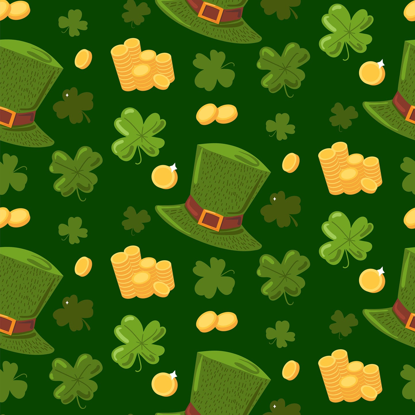 Tissu 100% coton OEKOTEX® - Esprit Saint-Patrick - Trèfles