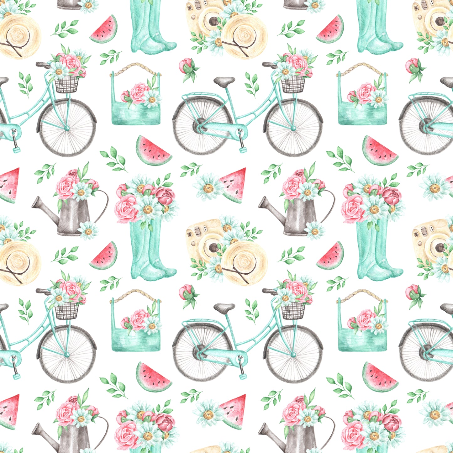 Tissu Jardin Printanier Oeko-Tex 100% Coton