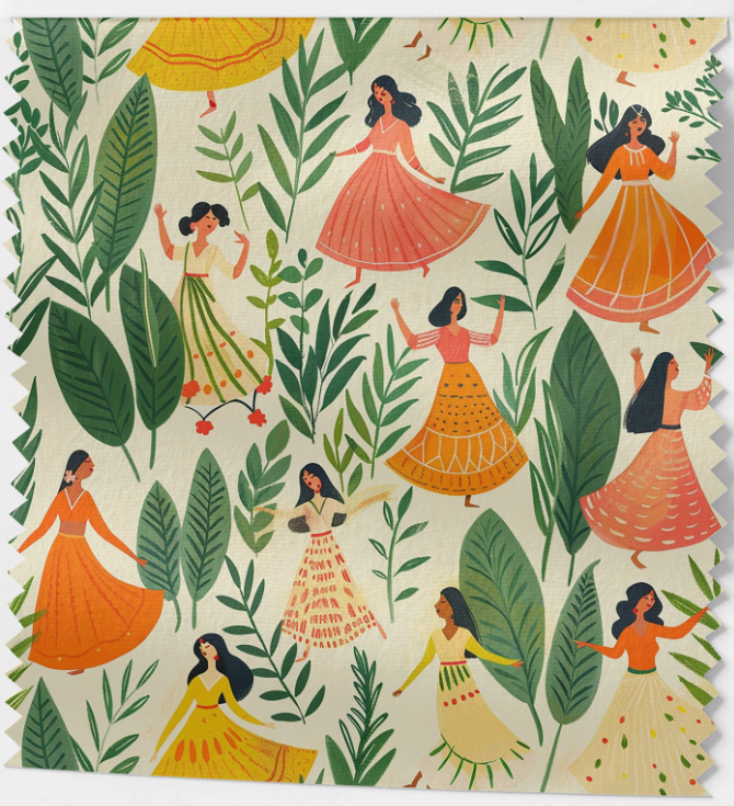 Tissu Danse Tropicale Féminine