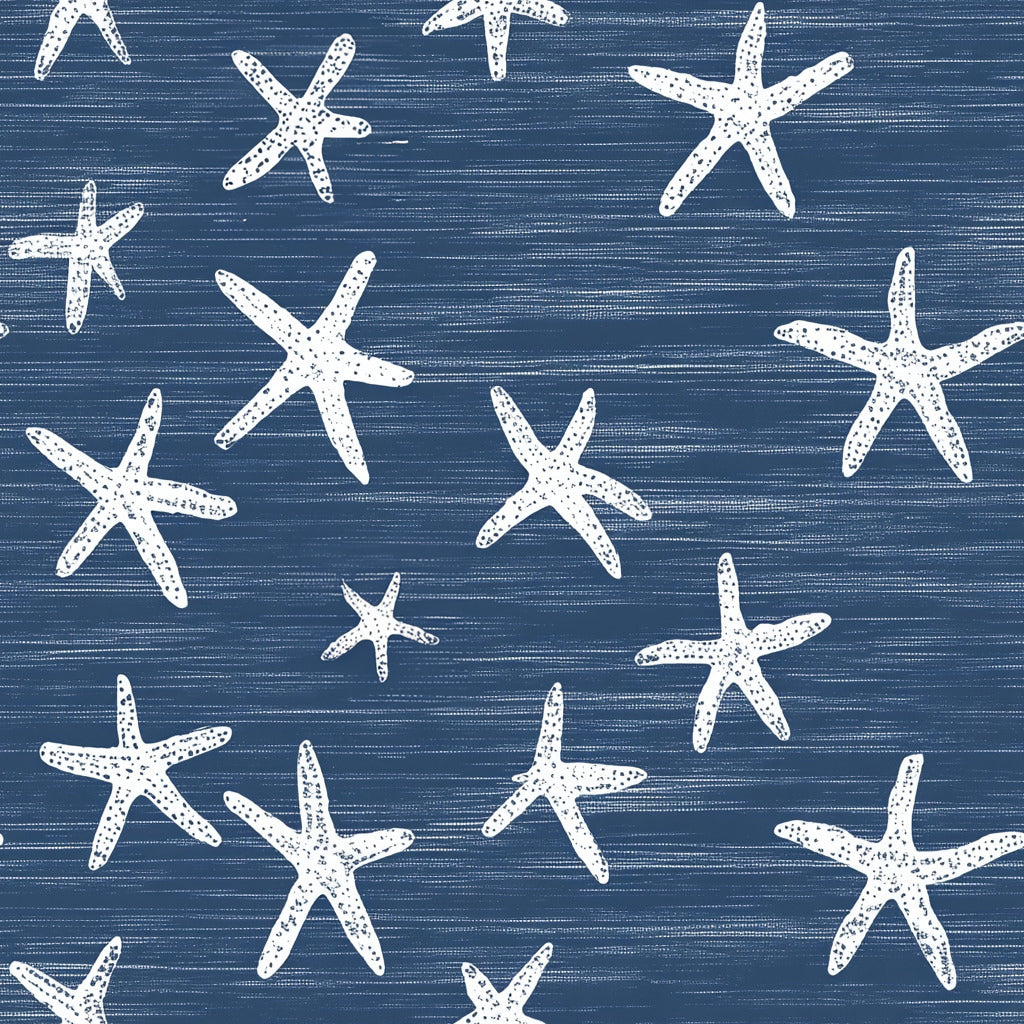 Tissu 100% Coton OEKOTEX - Motif Étoiles de Mer