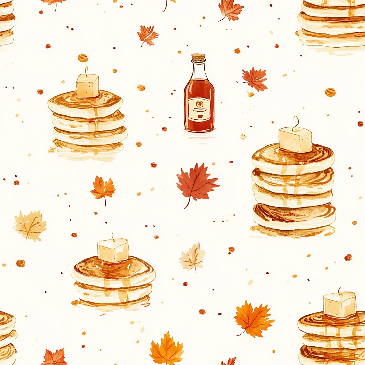 Tissu « Pancakes et Sirop d’Érable »