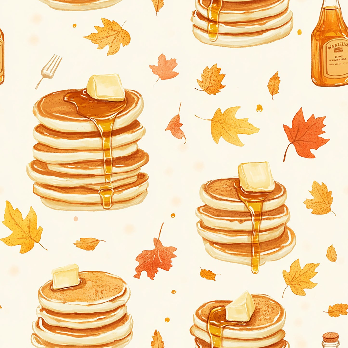 Tissu « Pancakes et Sirop d’Érable »