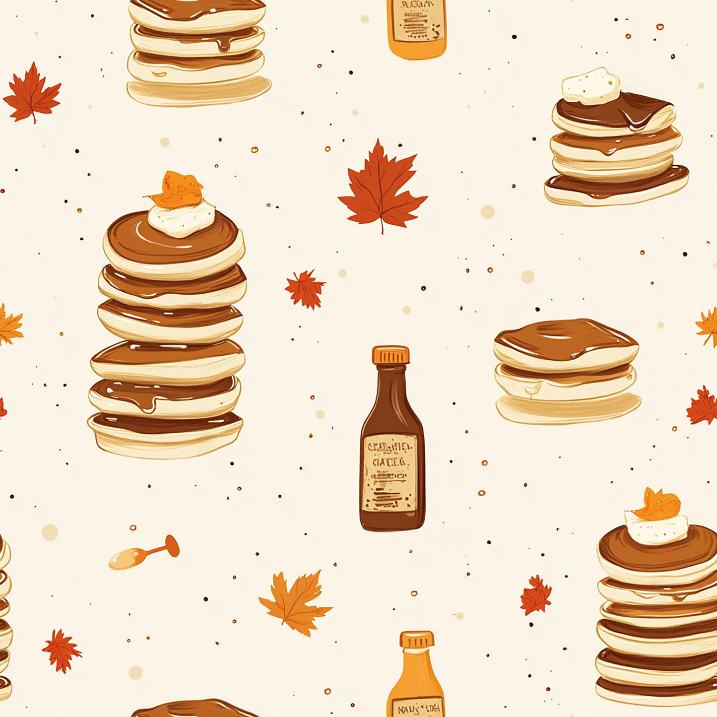 Tissu « Pancakes et Sirop d’Érable »