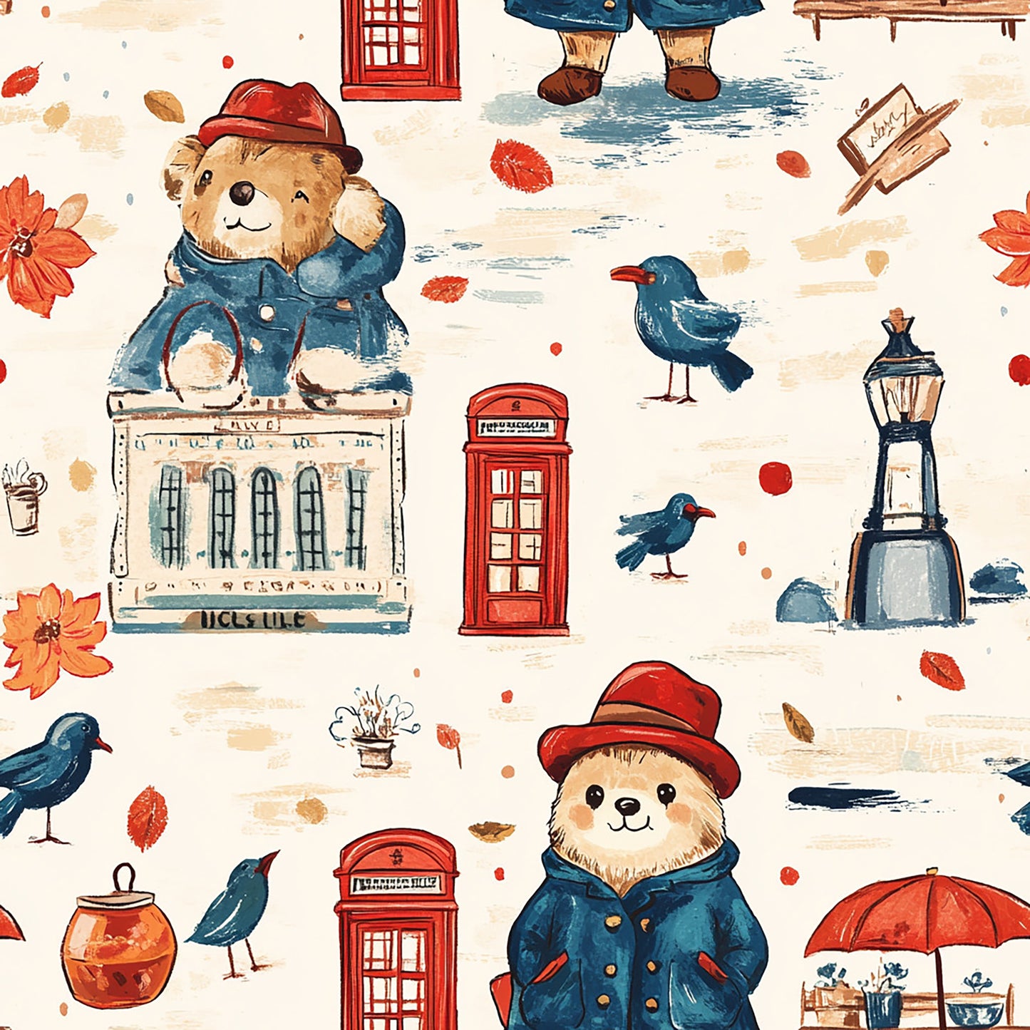 Tissu "Ours Londonien Vintage"