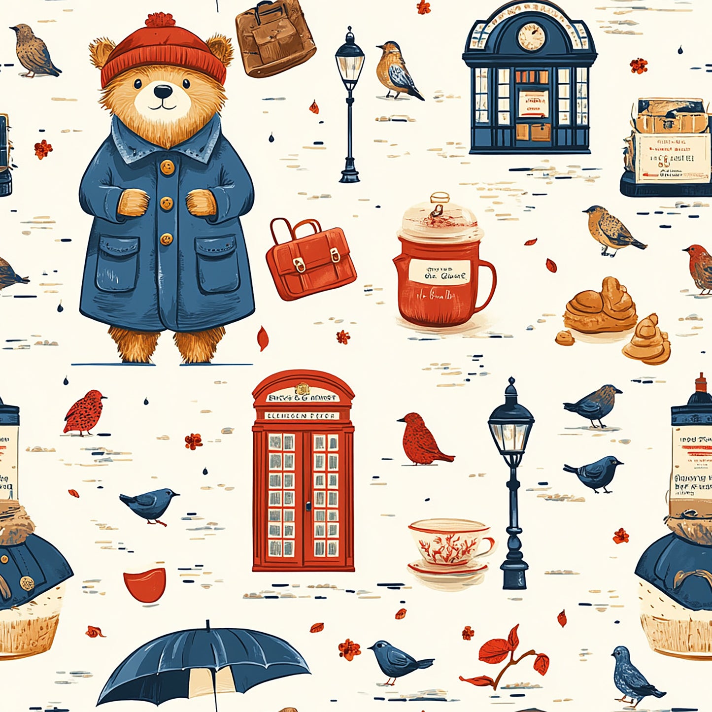 Tissu "Ours Londonien Vintage"