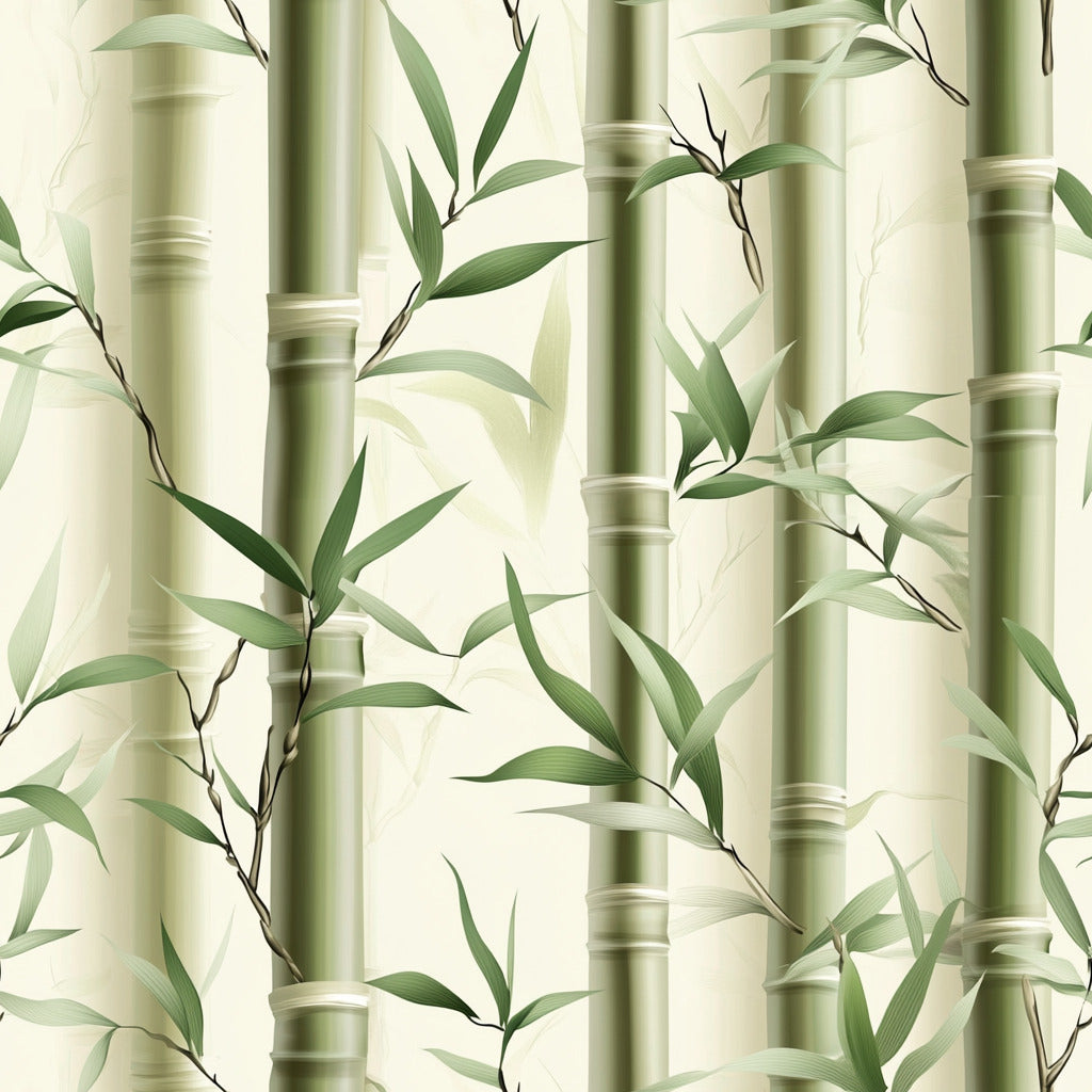 Tissu 100% Coton OEKOTEX – Motif Bambou Naturel