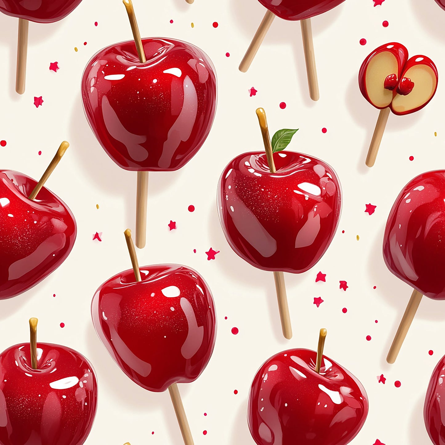 Tissu "Pommes d'Amour" 100% coton