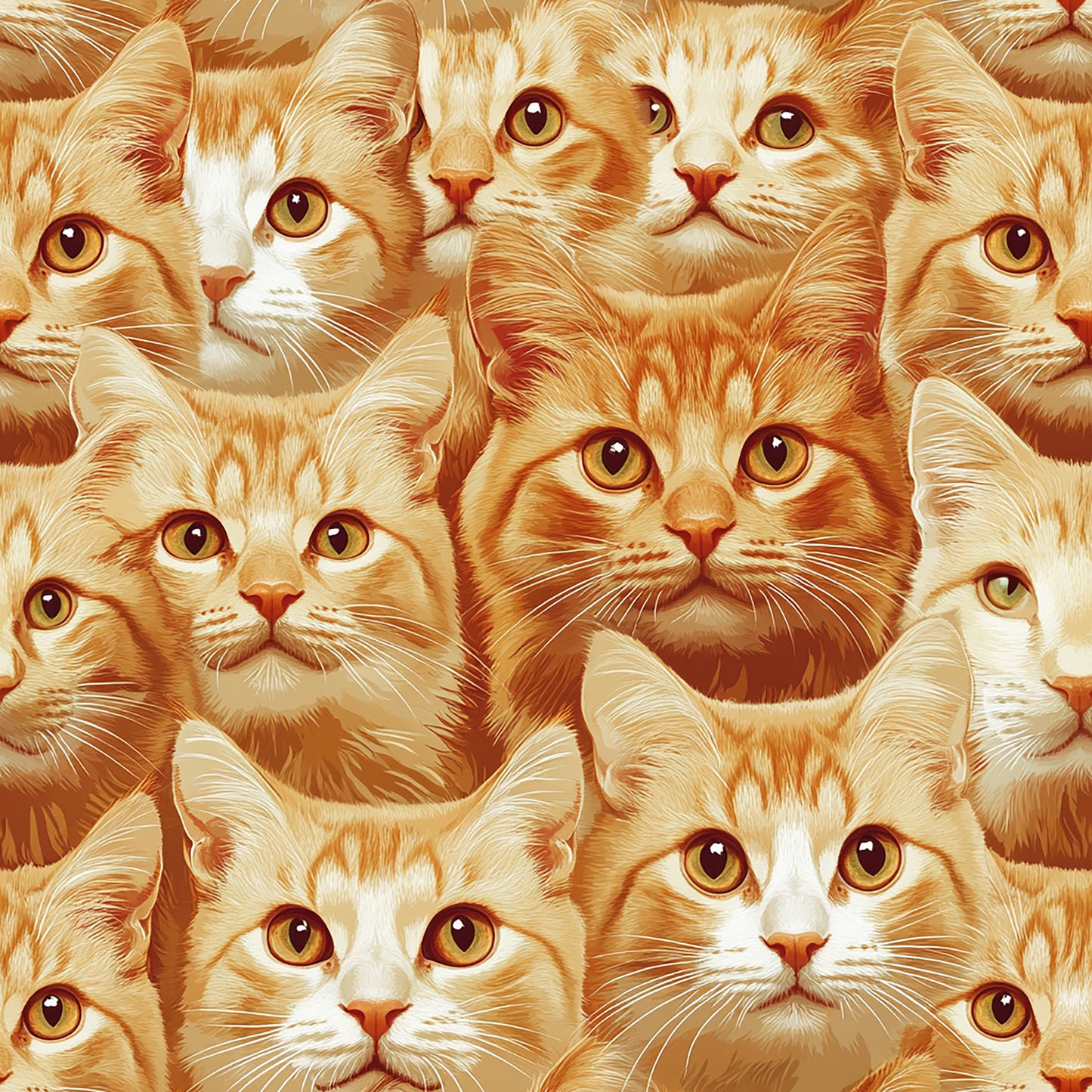 Tissu Coton Chats Roux Gourmands et Burgers – 100% OEKOTEX