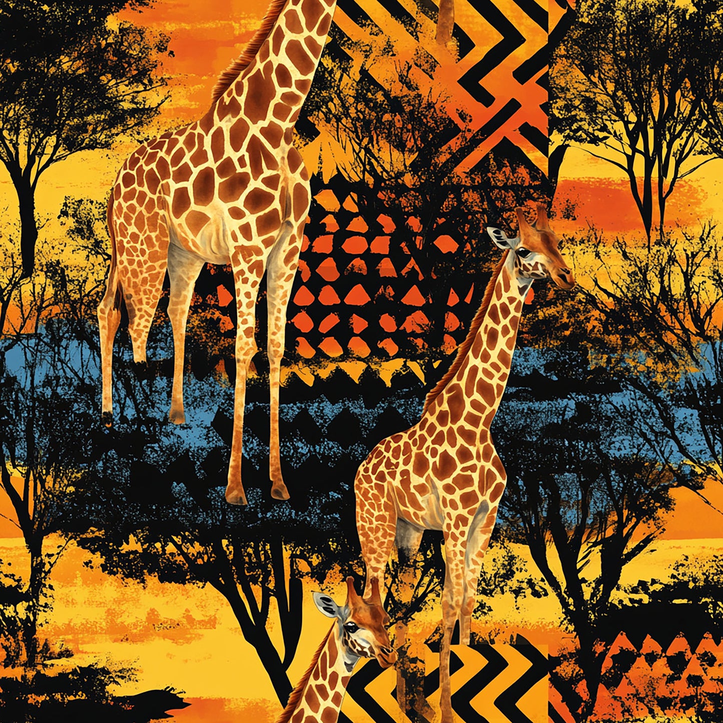Tissu Safari Girafe - 100% Coton OEKOTEX