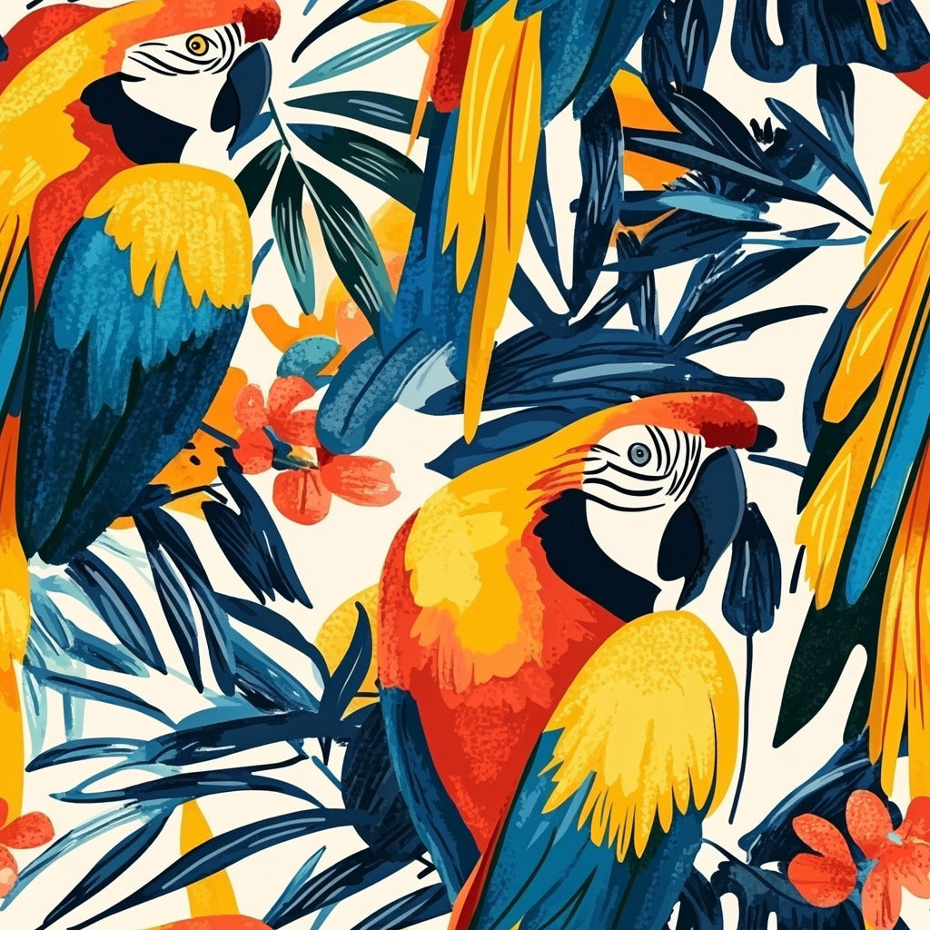 Tissu Motif Perroquets Tropicaux – Vibration Exotique
