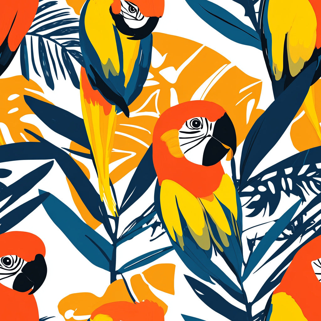 Tissu Motif Perroquets Tropicaux – Vibration Exotique