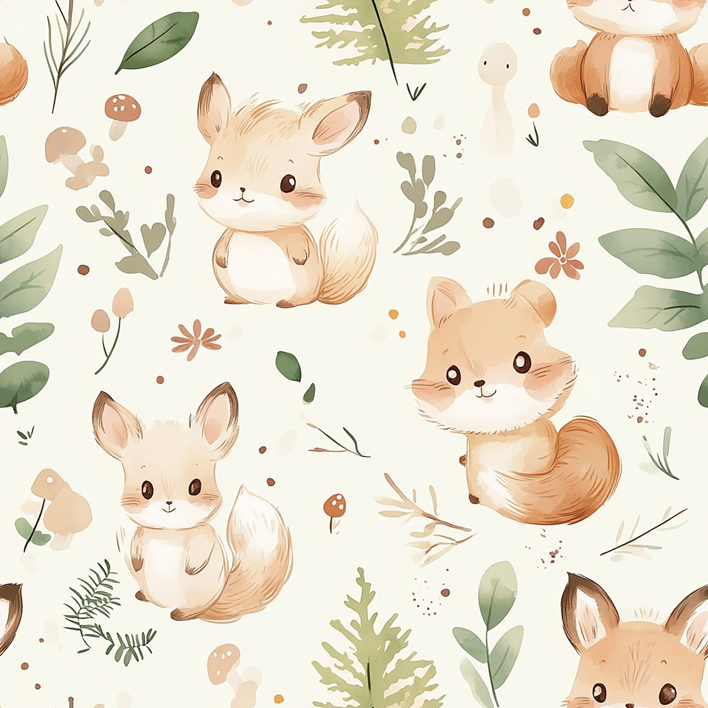 Tissu Oeko-Tex Forêt animaux enfants