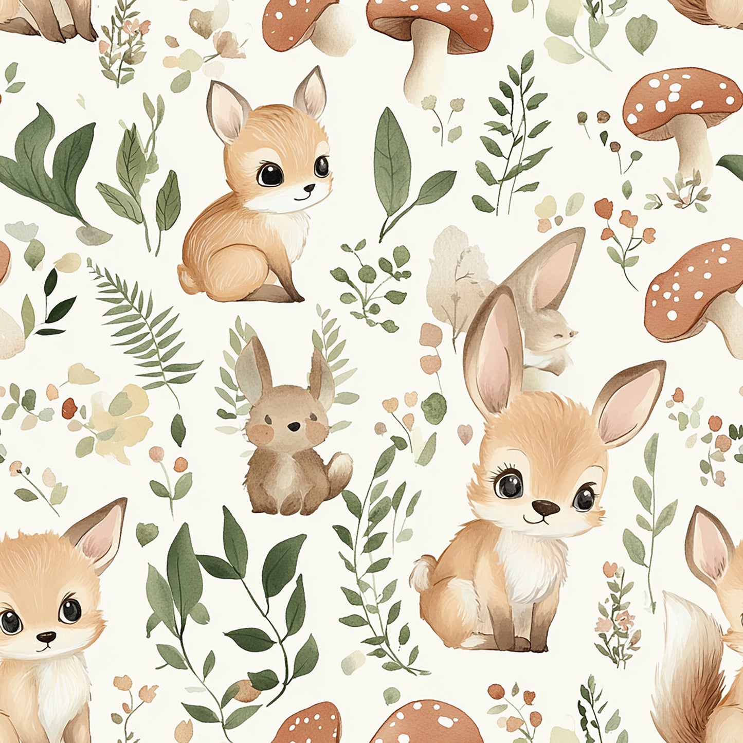Tissu Oeko-Tex Forêt animaux enfants