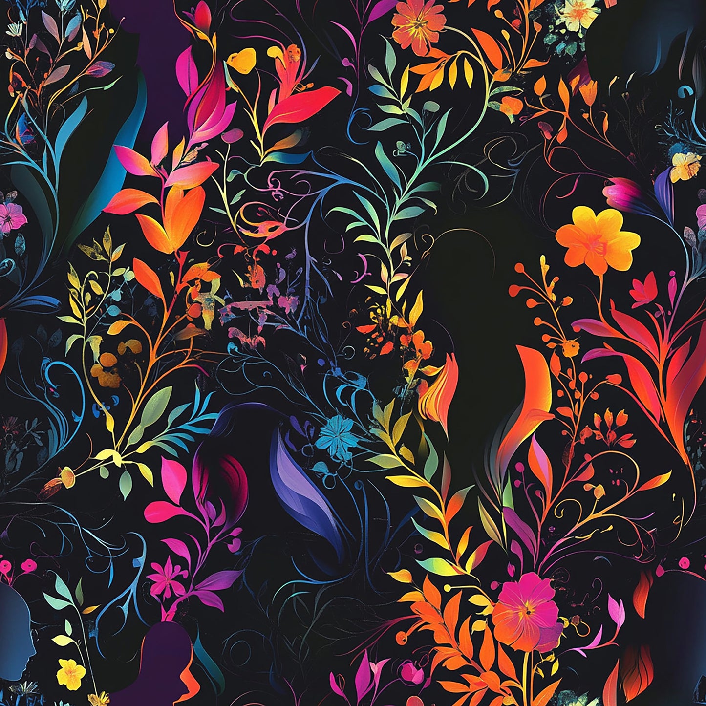 🌿 Tissu Féérie Nocturne - 100% Coton OEKOTEX