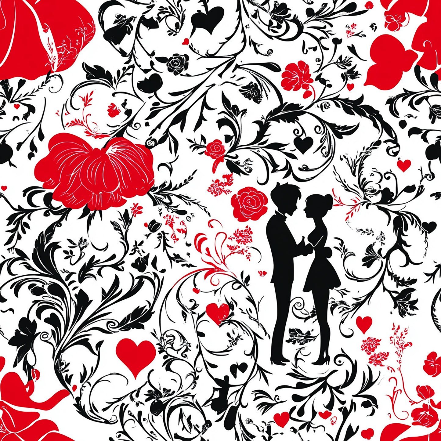 Tissu 100% Coton OEKOTEX – Motif Cœurs & Saint-Valentin