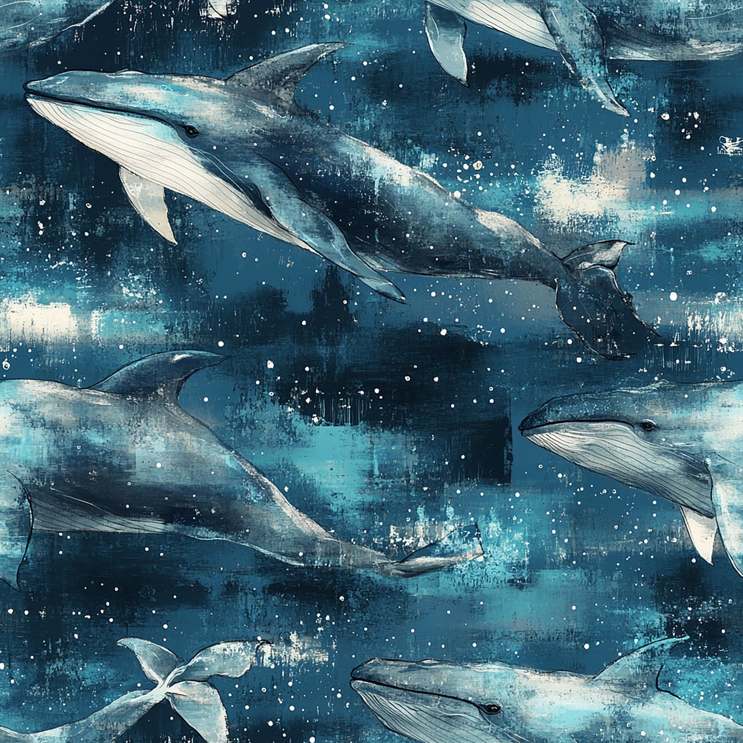 Tissu 100% Coton OEKOTEX – Motif Baleines