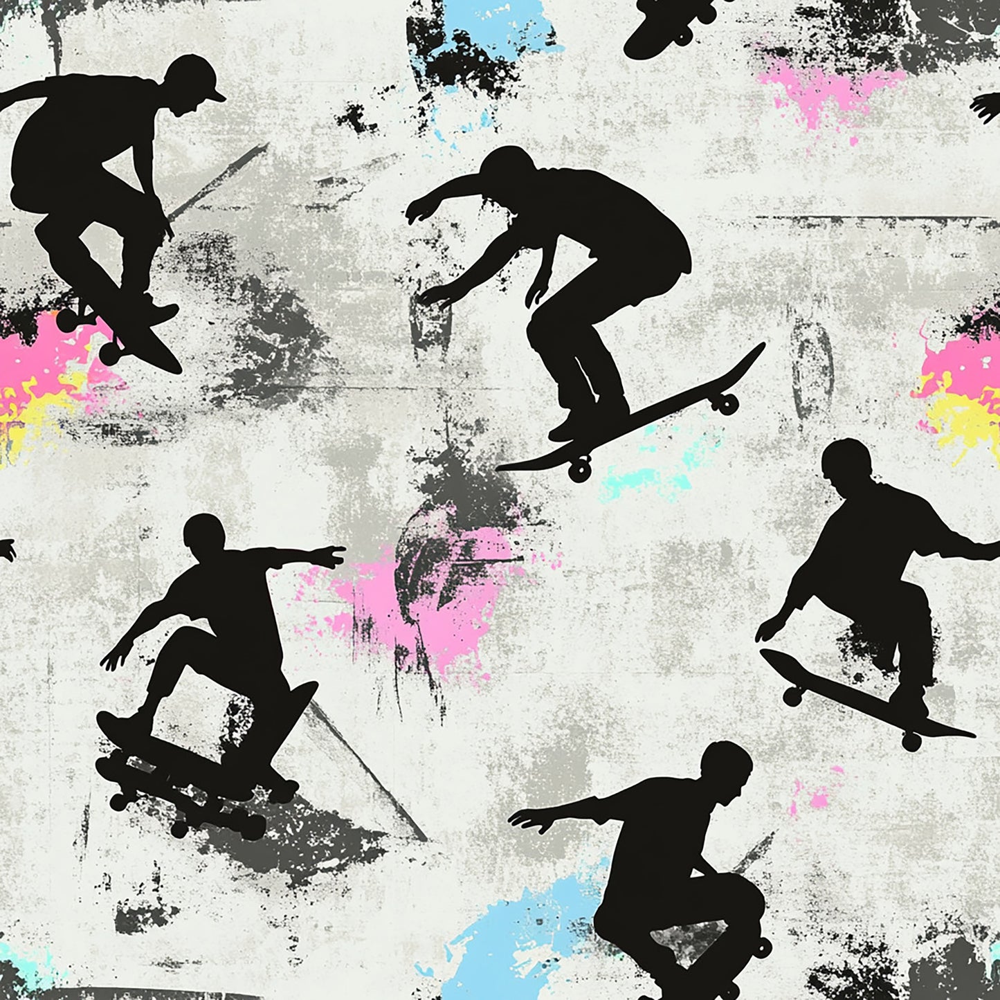 Tissu 100% Coton OEKOTEX – Motif Skateboard