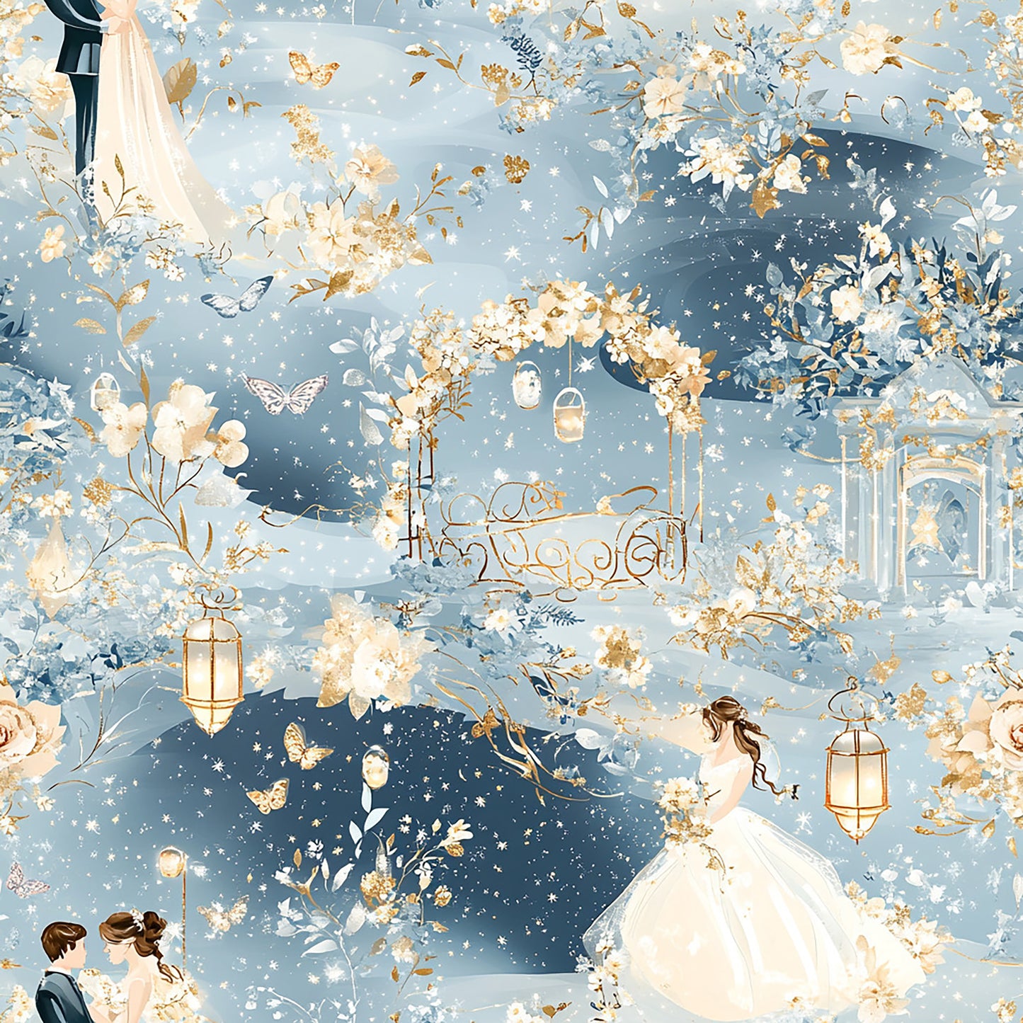 Tissu "Mariage Enchanté"