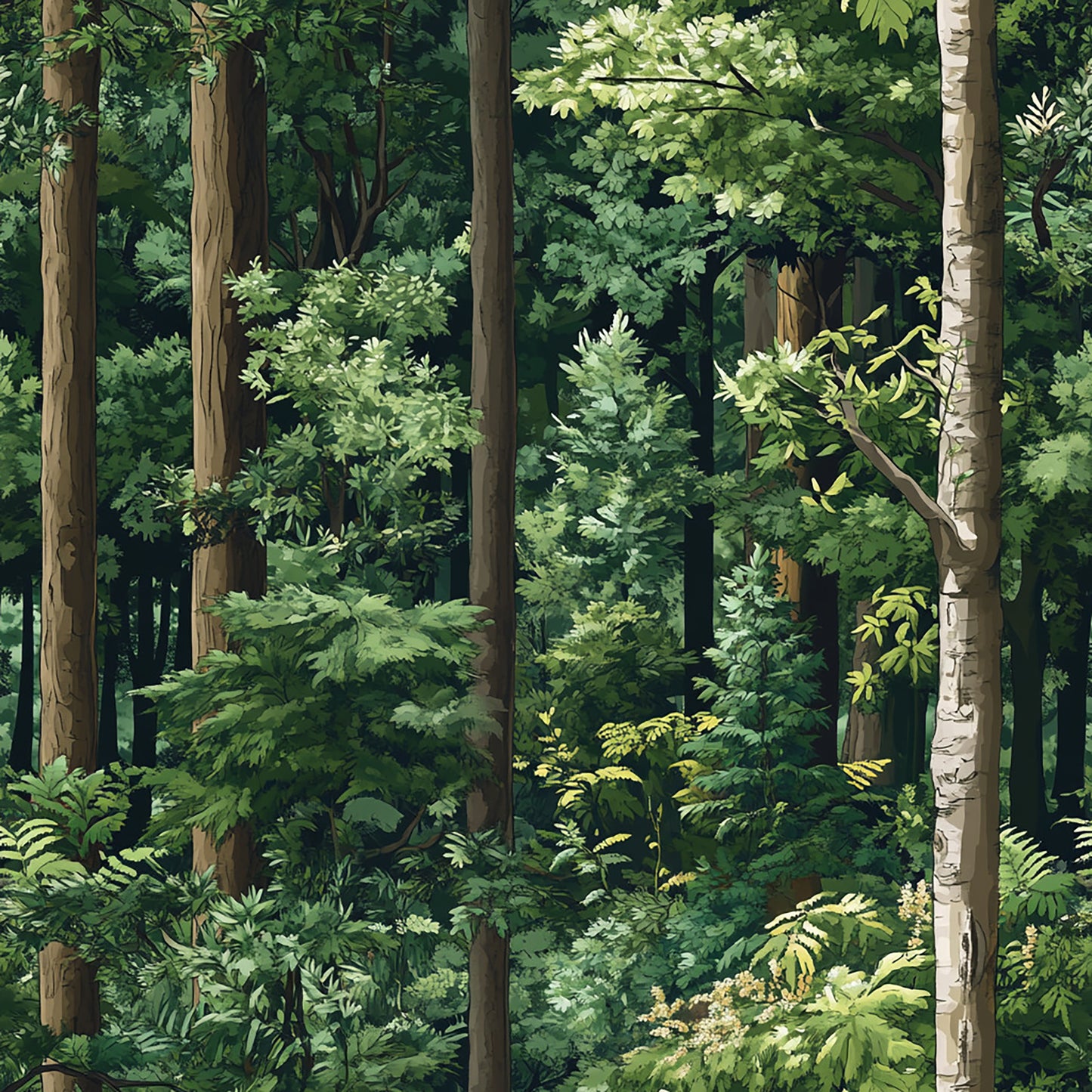 Tissu 100% coton OEKOTEX® - Forêt Enchantée 🌿