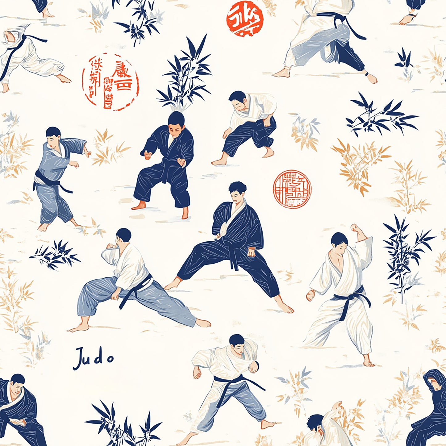 Tissu Thème Judo - 100% Coton OEKOTEX