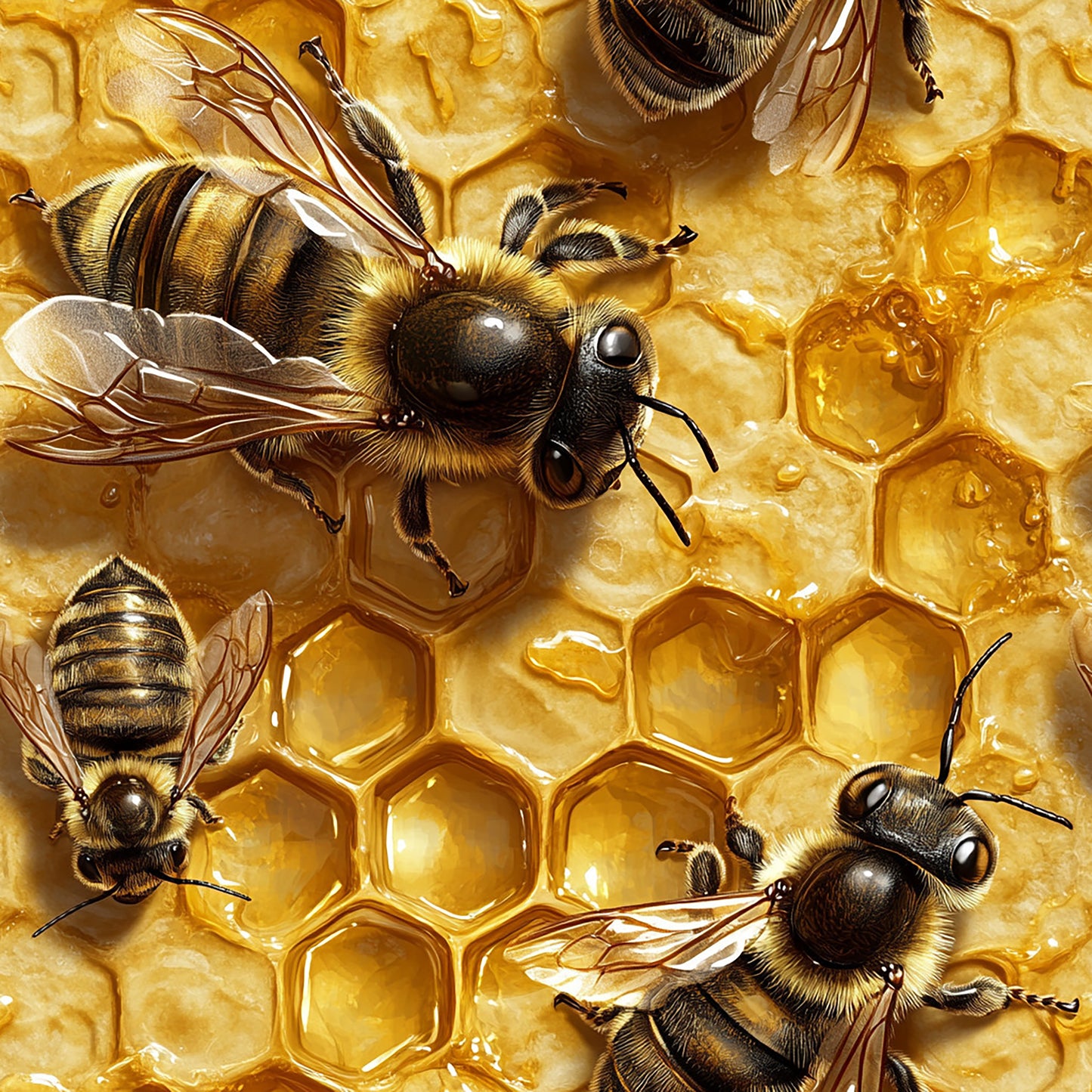 Tissu Abeilles et ruche