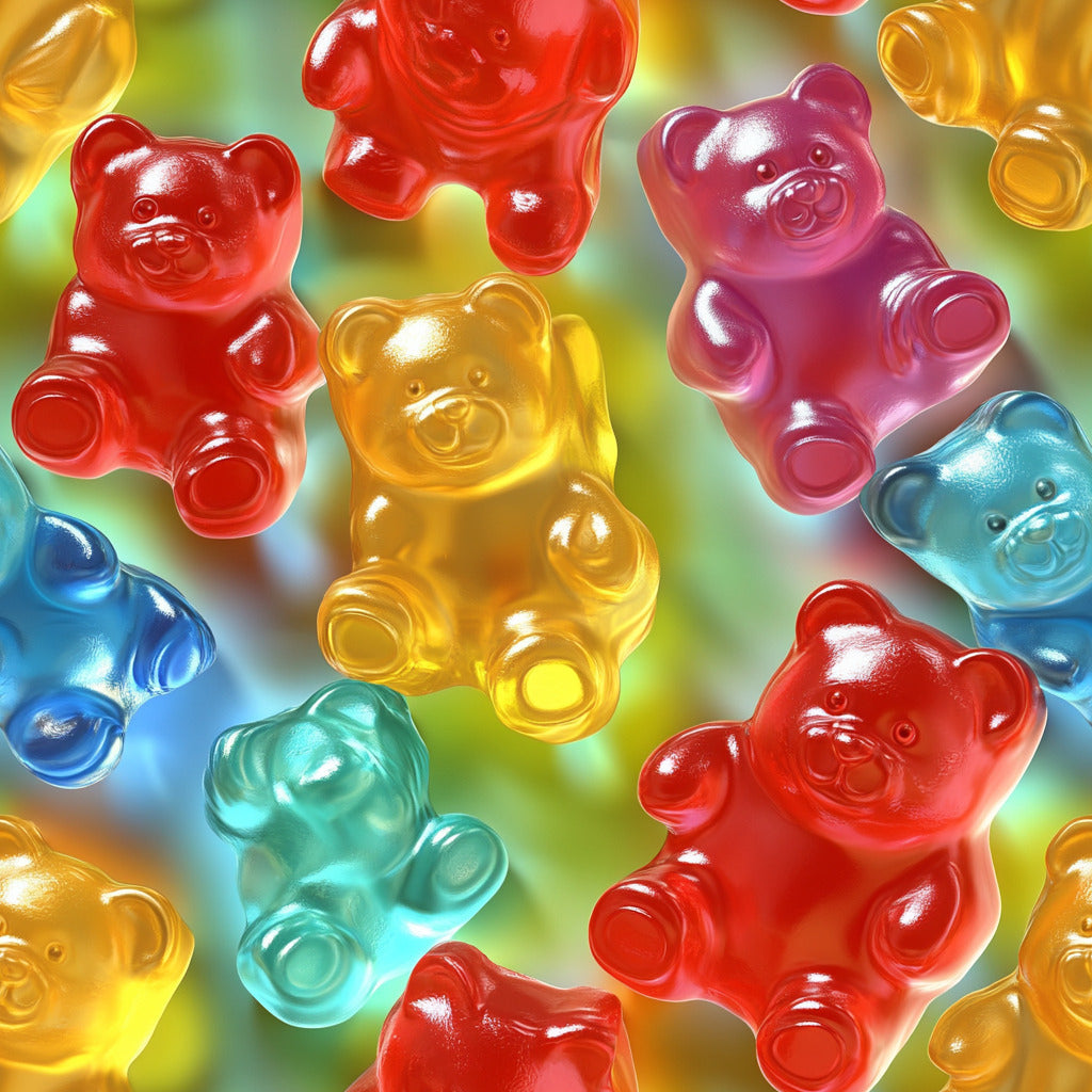 Tissu 100% Coton OEKOTEX – Imprimé Oursons Gélifiés