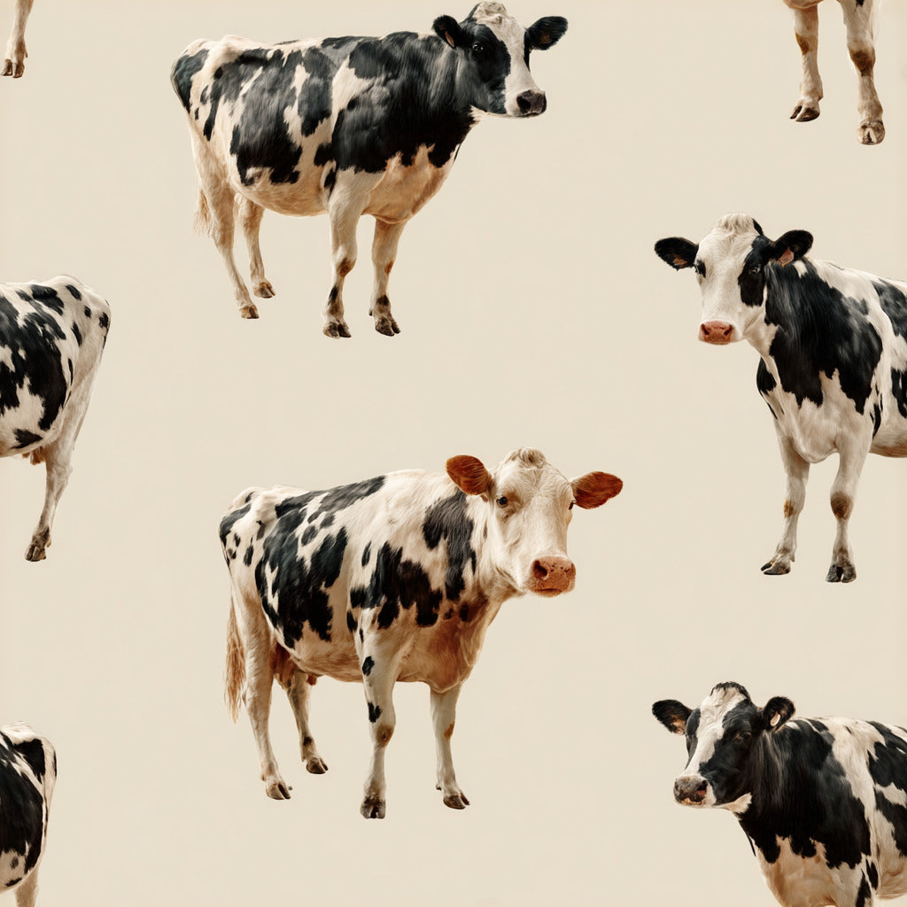 Tissu Têtes de Vaches – Illustration Réaliste
