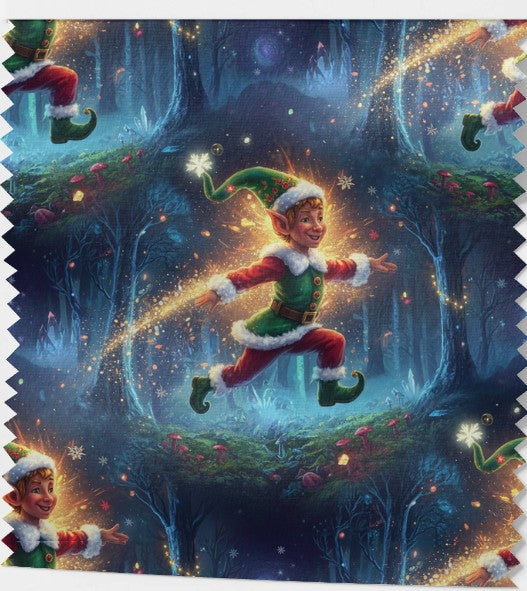 Tissu 100% coton OEKO-TEX – Lutin Magique de Noël