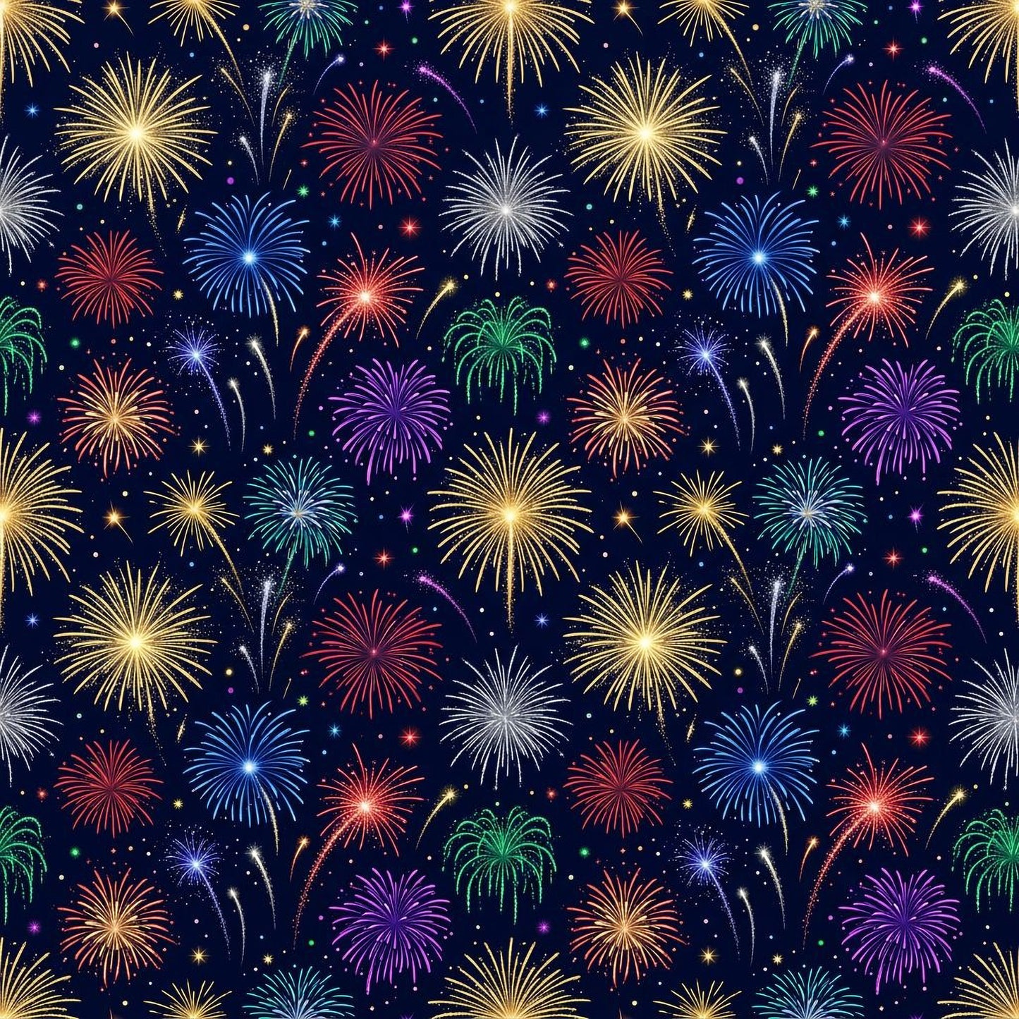 Tissu coton Oeko-Tex – Motif Feux d'Artifice