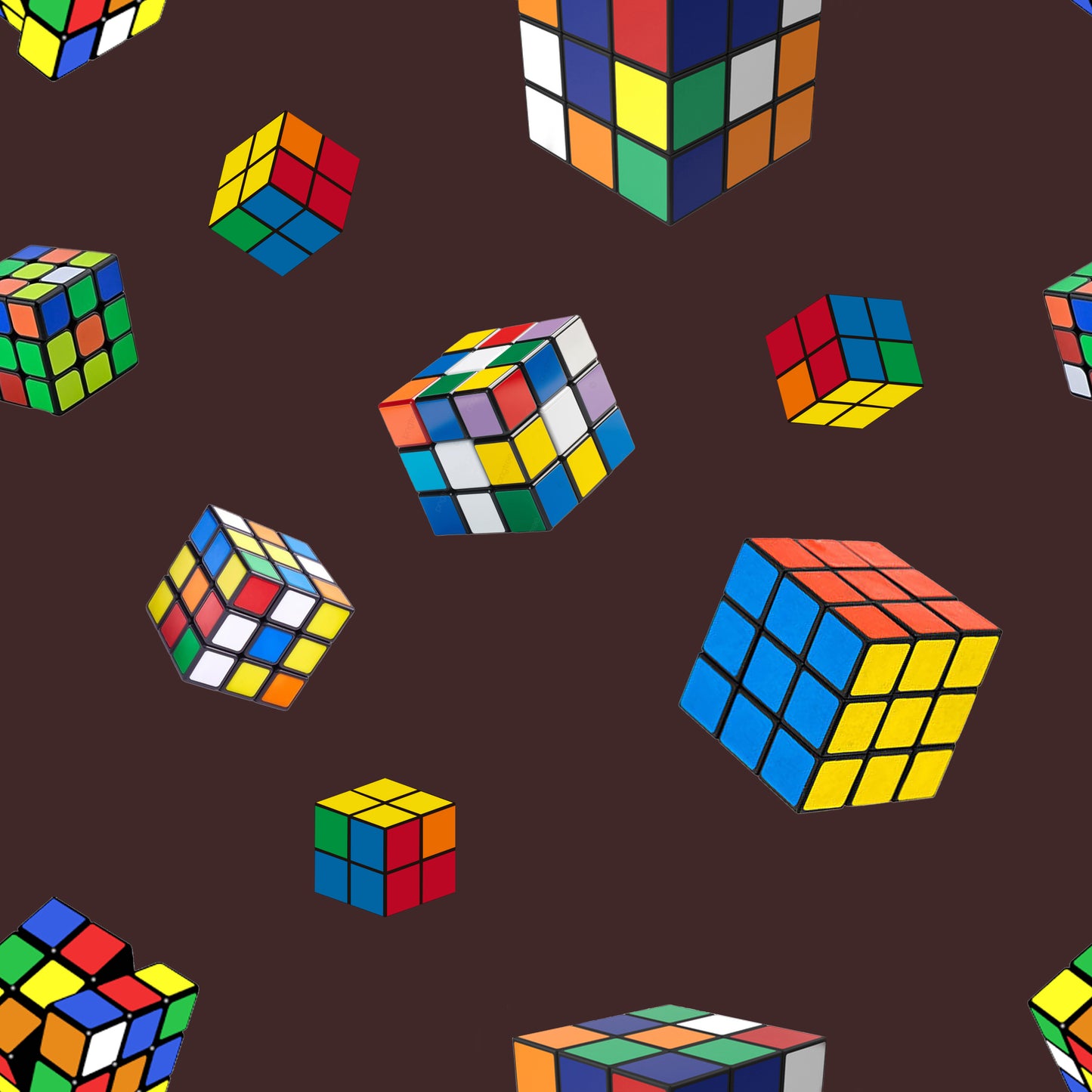 Tissu Oeko-Tex Cubes Multicolores – Style Rubik’s Cube