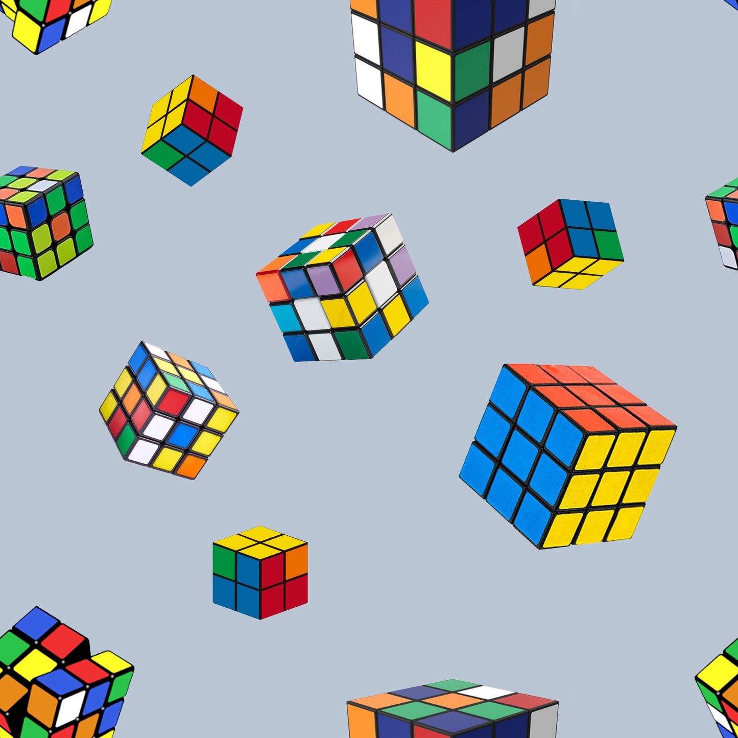 Tissu Oeko-Tex Cubes Multicolores – Style Rubik’s Cube