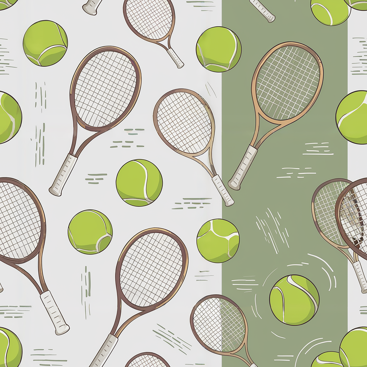 Tissu motif tennis 100% COTON oekotex