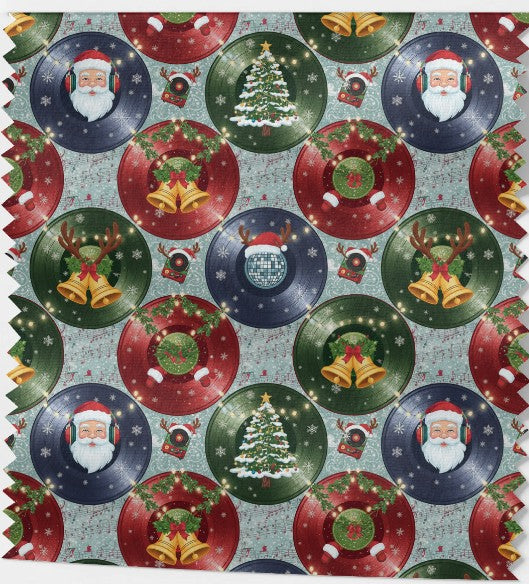 Tissu 100% coton OEKO-TEX – Motifs Vinyles de Noël Festifs