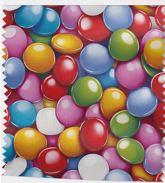 Tissu bonbons colorés type Smarties