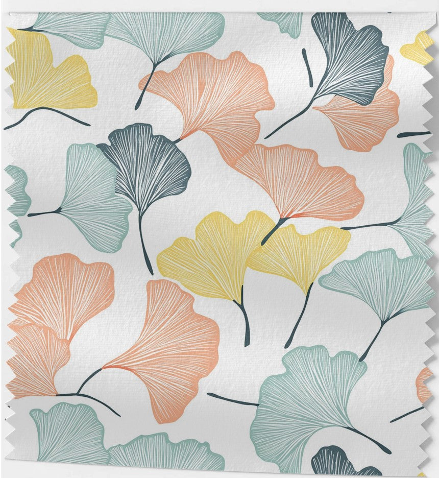 Tissu Motif Gingko – Élégance Naturelle